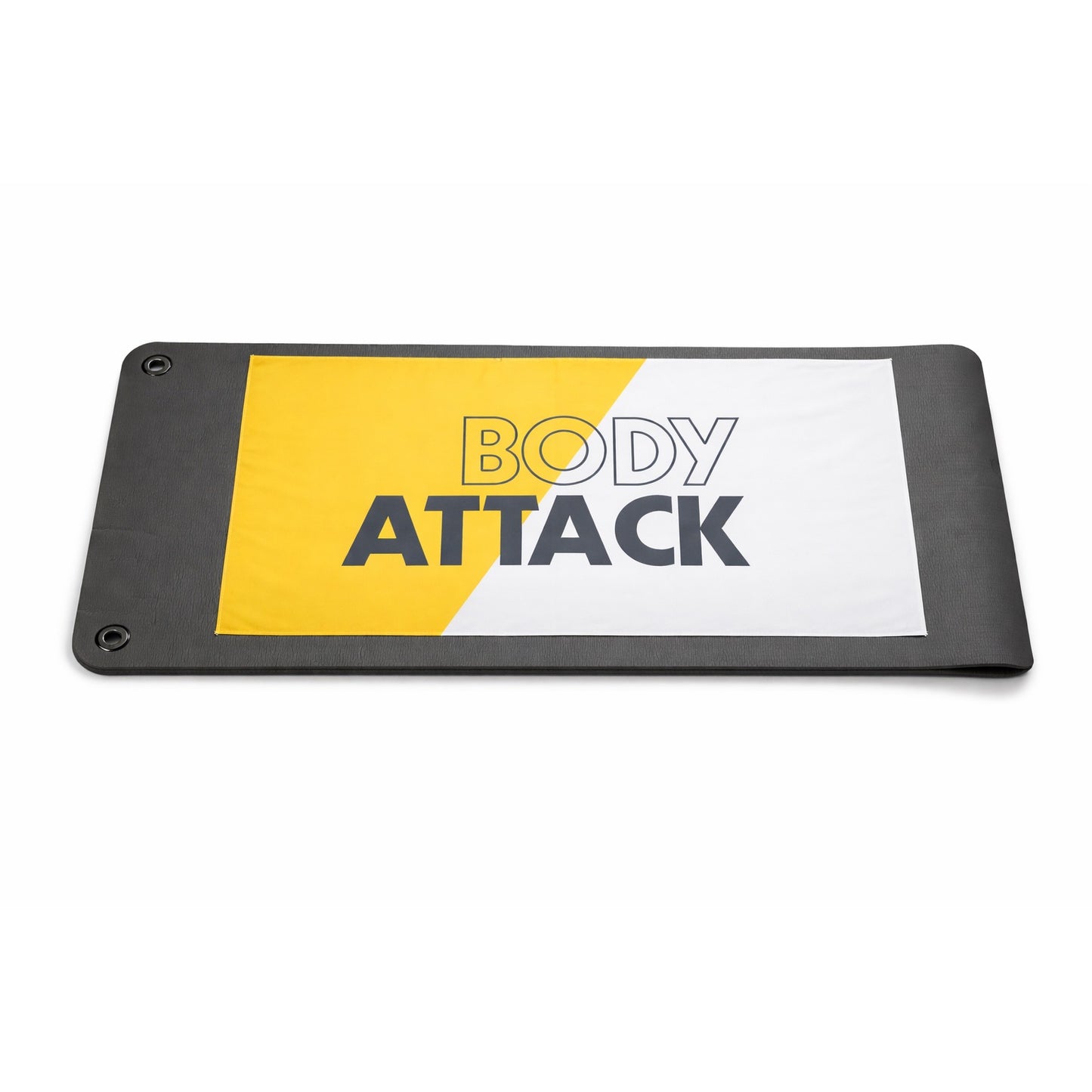 Quick-drying gym towel - Body attack white/yellow