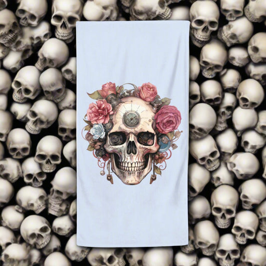 Quick-drying gym towel - Skull Roses
